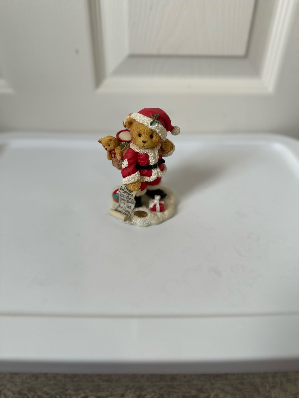 Cherished Teddies Nikolas Bear Figurine with Gifts